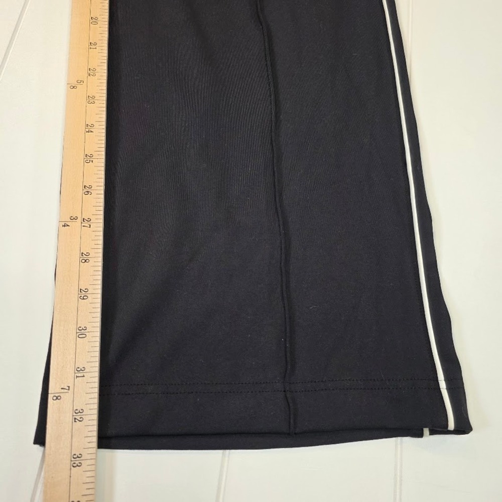 Athleta Size S Tall Venice High Rise Track Stripe Pants Black Wide Leg 854424-00 - Picture 12 of 13